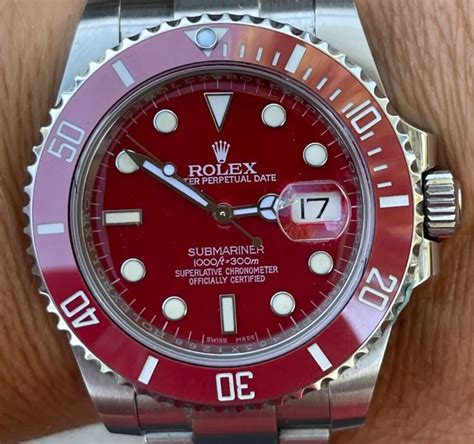 rolex red submariner for sale uk|rolex submariner red black bezel.